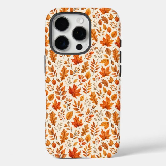 Warm Herfstblad Naadloos Patroon Case-Mate iPhone Case (Achterkant)