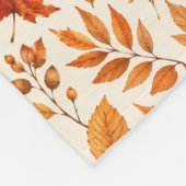 Warm Herfstblad Naadloos Patroon Fleece Deken (Hoek)