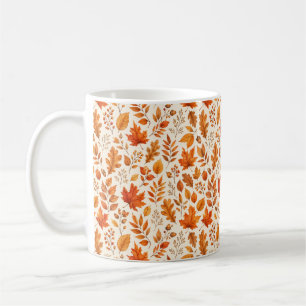 Warm Herfstblad Naadloos Patroon Koffiemok