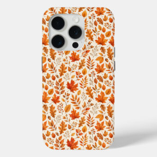 Warm herfstbladeren naadloos patroon iPhone 15 pro case