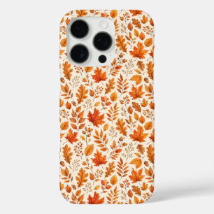 Warm herfstbladeren naadloos patroon iPhone 16 pro hoesje