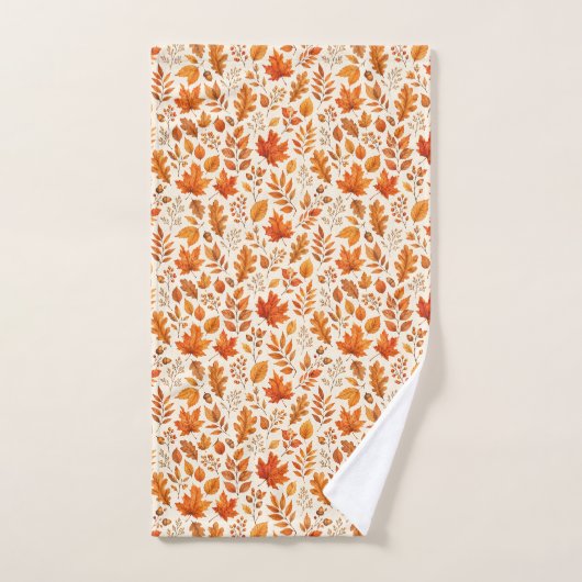 Warm Herfstbladeren Naadloos Patroon Handdoek (Handdoek)