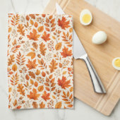 Warm herfstbladeren naadloos patroon theedoek (Quarter Fold)