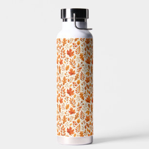 Warm herfstbladeren naadloos patroon waterfles