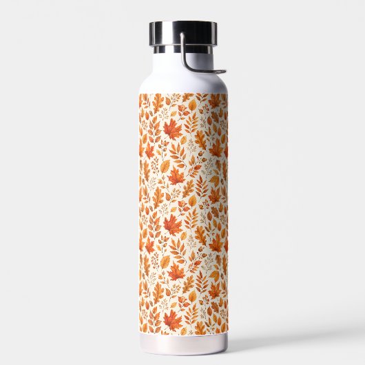 Warm herfstbladeren naadloos patroon waterfles (Links)