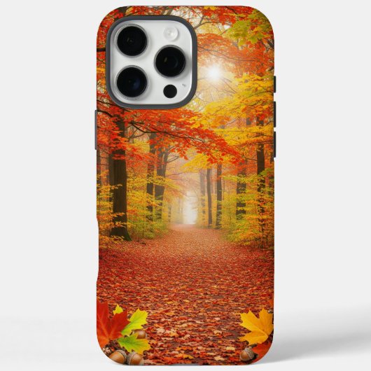 Warm herfstbospad met gouden bladeren Case-Mate iPhone case (Achterkant)