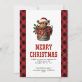 Warm highland cow greeting card editable design feestdagenkaart (Voorkant)