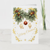 Warm Holiday Wishes Design Folie Feestdagenkaart (Voorkant)