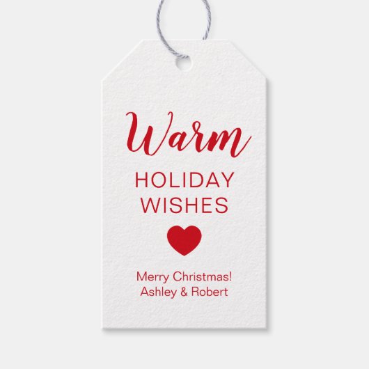 Warm Holiday Wishes Label voor Hot Chocolate, Coff Cadeaulabel (Voorkant)