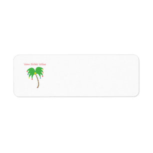 "Warm Holiday Wishes" Palm Tree-labels Etiket