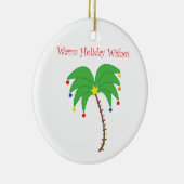 "Warm Holiday Wishes" Palm Tree-versiering Keramisch Ornament (Rechts)