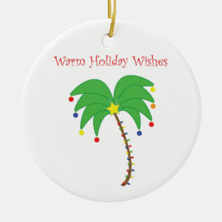 "Warm Holiday Wishes" Palm Tree-versiering Keramisch Ornament