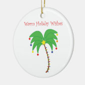 "Warm Holiday Wishes" Palm Tree-versiering Keramisch Ornament (Links)
