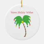 "Warm Holiday Wishes" Palm Tree-versiering Keramisch Ornament (Achterkant)