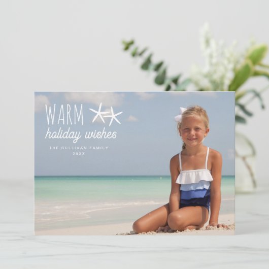 Warm Holiday Wishes | Vrijdag Fotogroet Feestdagenkaart (Staand voorkant)