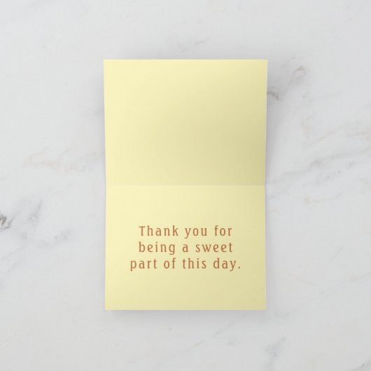 Warm Honey Thanks With Rustic Charm Bedankkaart (Binnen)