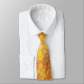 Warm Honingraat Amber Kleuren Patroon Monogram Stropdas (Gebonden)