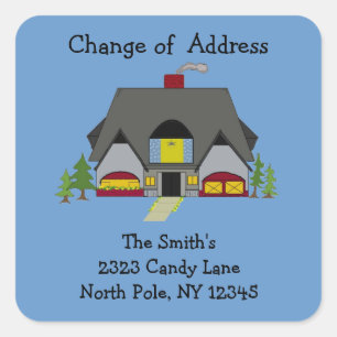 Warm House Change of Address Vierkante Sticker