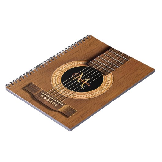 Warm hout Acoustic Guitar Notebook Notitieboek (Linkerzijde)