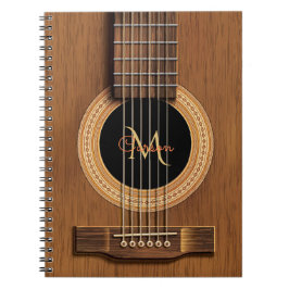 Warm hout Acoustic Guitar Notebook Notitieboek