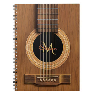 Warm hout Acoustic Guitar Notebook Notitieboek