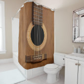 Warm hout Akoestische gitaar Douchegordijn (In situ)