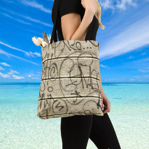 Warm Hues Urban Graffiti Style Canvas tas