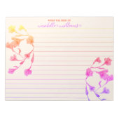 Warm Hues Waterverf Flowers Lined Notitieblok (Voorkant)