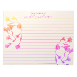 Warm Hues Waterverf Flowers Lined Notitieblok