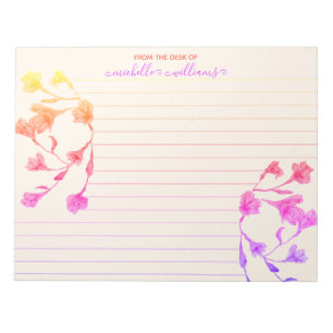 Warm Hues Waterverf Flowers Lined Notitieblok