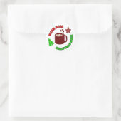 Warm Hugs and Christmas Mugs Retro Holiday Ronde Sticker (Tas)