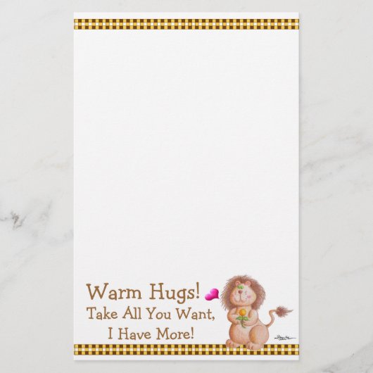Warm Hugs. Briefpapier (Voorkant)