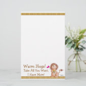 Warm Hugs. Briefpapier (Staand voorkant)
