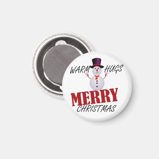Warm Hugs Merry Kerstmis Magneet (Voorkant / Achterkant)