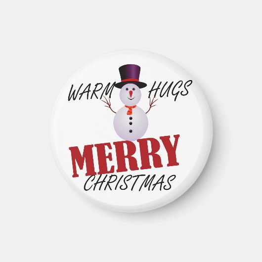 Warm Hugs Merry Kerstmis Magneet (Voorkant)