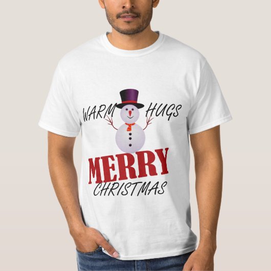 Warm Hugs Merry Kerstmis T-shirt (Voorkant)