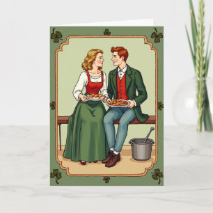 Warm Iers Feest Folk Art Kaart