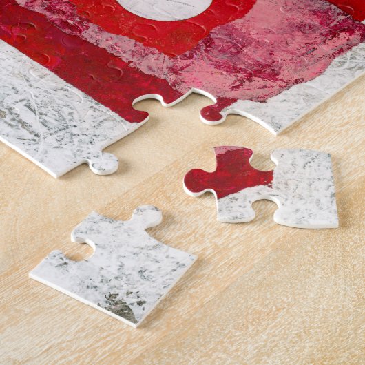 Warm in hier puzzel - Abstracte kunst Legpuzzel (Zijkant)
