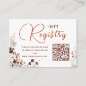 Warm Ivory Pumpkin Floral Registry Informatiekaartje (Voorkant)