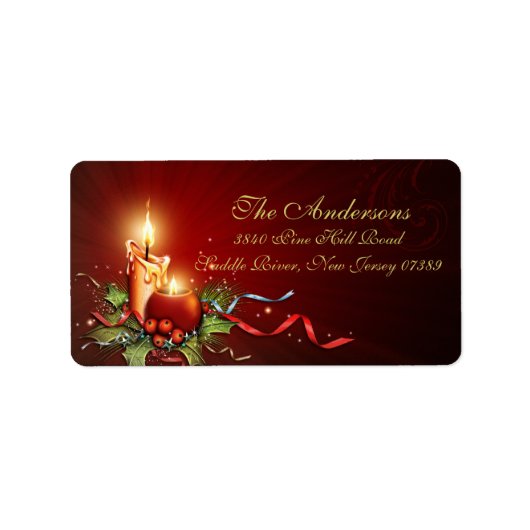 Warm Karslicht Kerst Adres Label (Voorkant)
