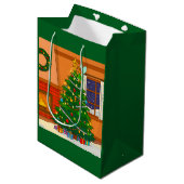 WARM KERSTBOOM BOOM ONTWERP MEDIUM CADEAUZAKJE (Voorkant Gekanteld)