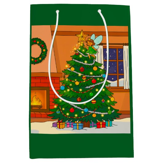WARM KERSTBOOM BOOM ONTWERP MEDIUM CADEAUZAKJE (Voorkant)