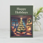 Warm Kerstboom Feestdagenkaart (Staand voorkant)
