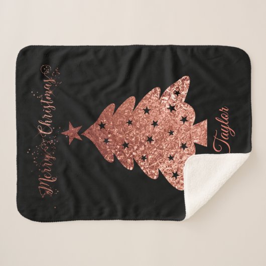 Warm kerstboom houden sherpa deken (Voorkant (horizontaal))