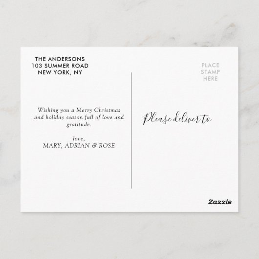 Warm kerstfeest briefkaart (Achterkant)