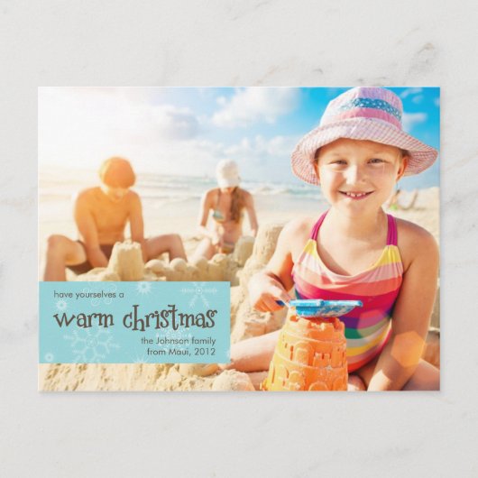 Warm kerstfotofeestdag Briefkaart (Voorkant)