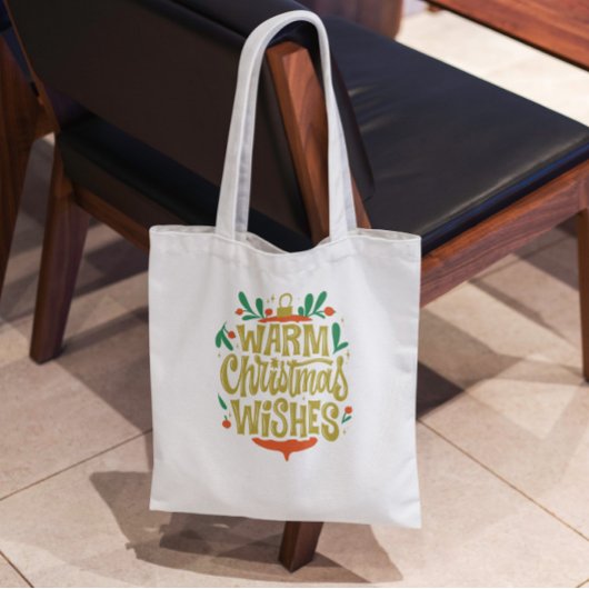 Warm kerstgewas tote bag
