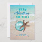 Warm kerstgraten strand scene feestdagenkaart (Voorkant)