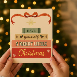 Warm kerstkaart met vintage inspiratie en rode str folie uitnodiging