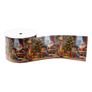 Warm Kerstlint Kaartje Grosgrain Lint